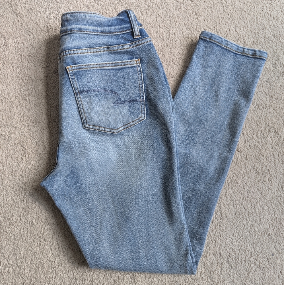 Time and Tru Light Blue Distressed Skinny Jeans Classic Fit